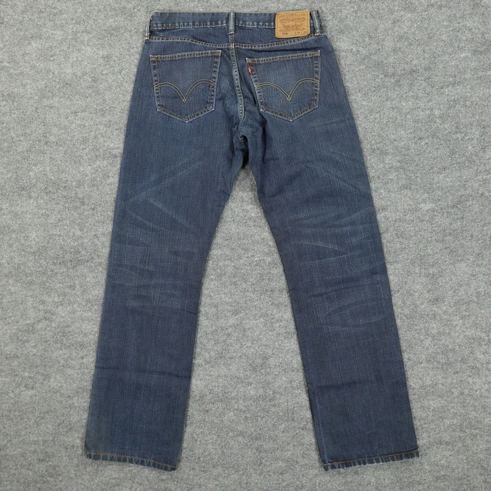 Levis 514 Jeans Men‎ 34x34 Blue Regular Straight Dark Wash